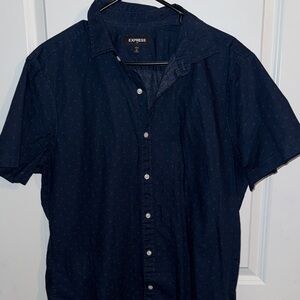 Express Men's Dark Blue Casual Shirt